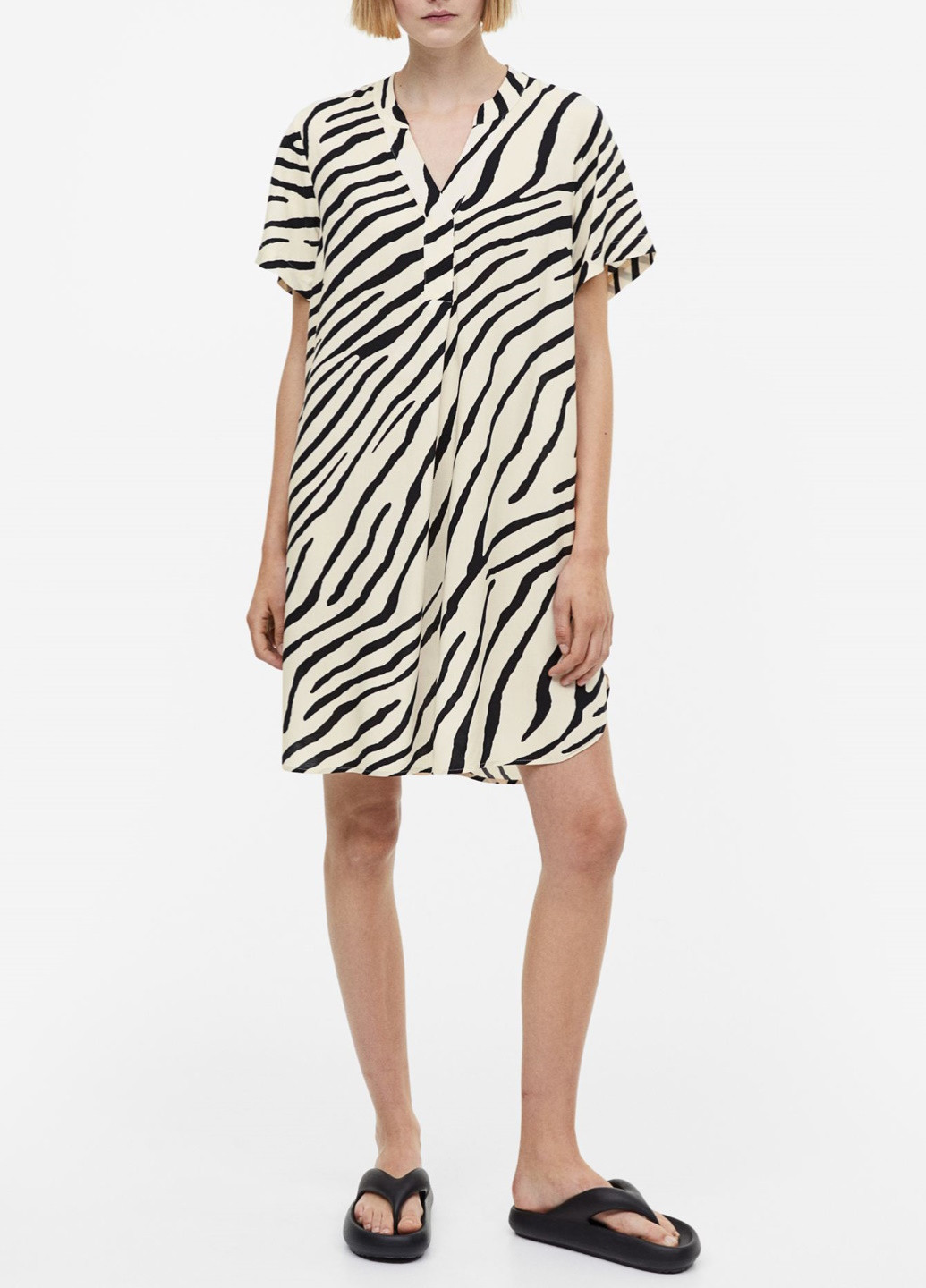Молочна повсякденний сукня H&M зебра