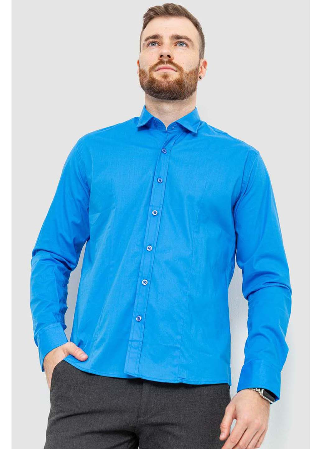 Голубой кэжуал рубашка однотонная Ager