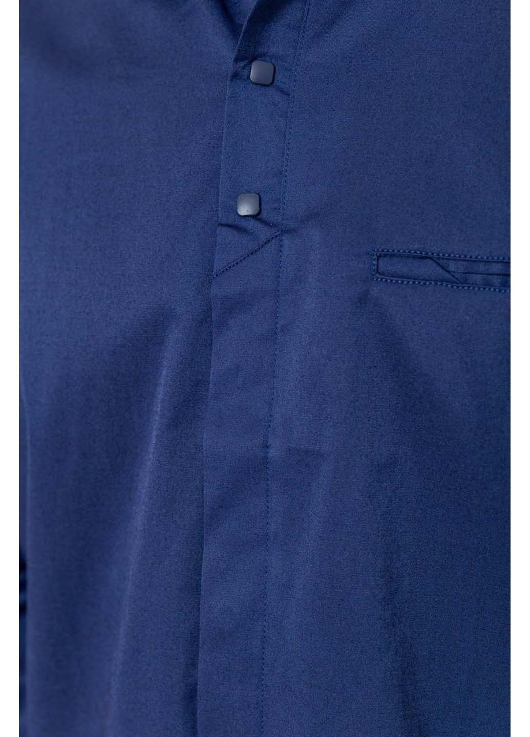 Синяя кэжуал рубашка однотонная Ager