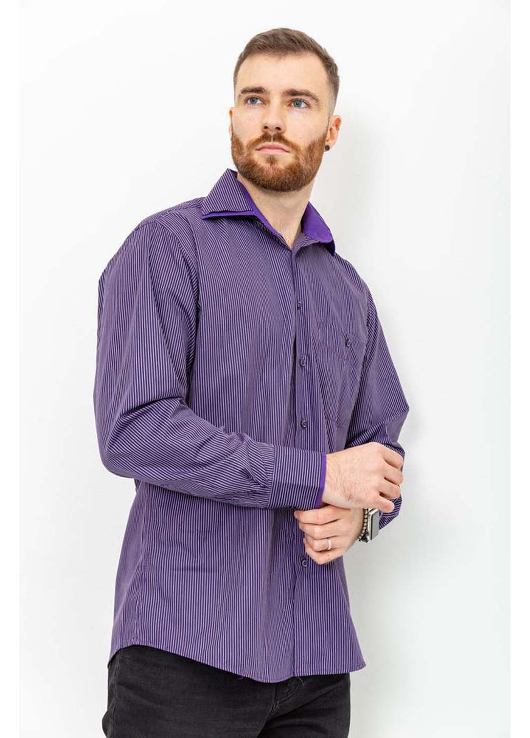Фиолетовая кэжуал рубашка в полоску Ager