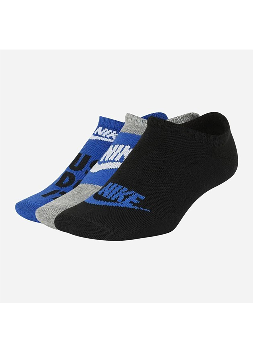 Комбинированные носки y nk everyday ltwt ns 3pr - hb черный, серый, синий жен Nike однотонные (262600587)