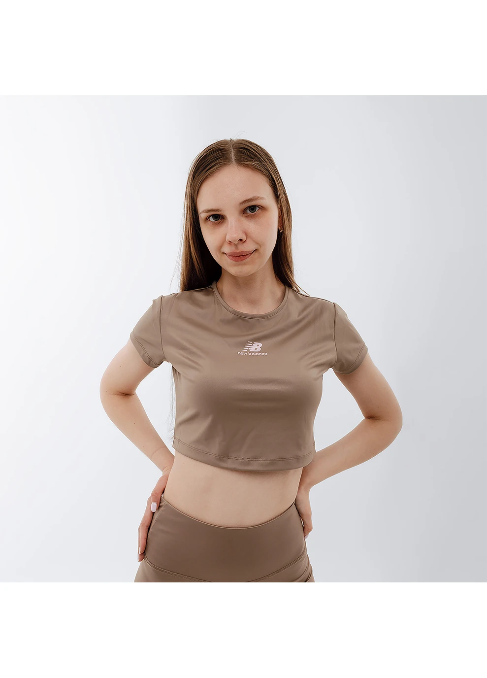 Женская Футболка Athletics Pearl Коричневый New Balance - (262600489)