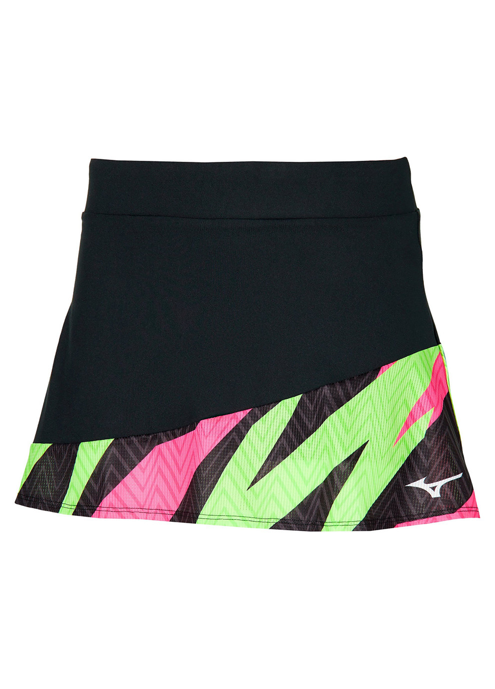 Разноцветная спортивная однотонная женская юбка flying skirt черный,разноцветный Mizuno