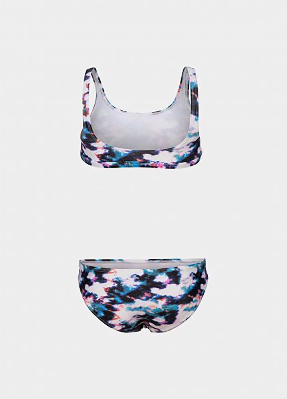Комбинированный демисезонный купальник для девочек tie and dye bikini top белый, синий, разноцветный Arena