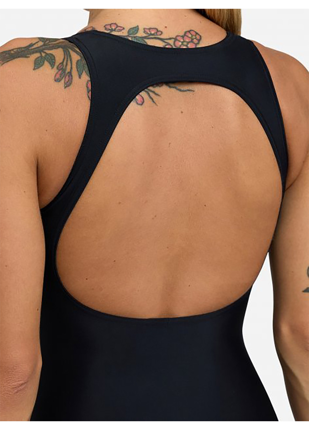 Чорний демісезонний купальник жіночий закритий solid o back swimsuit чорний Arena