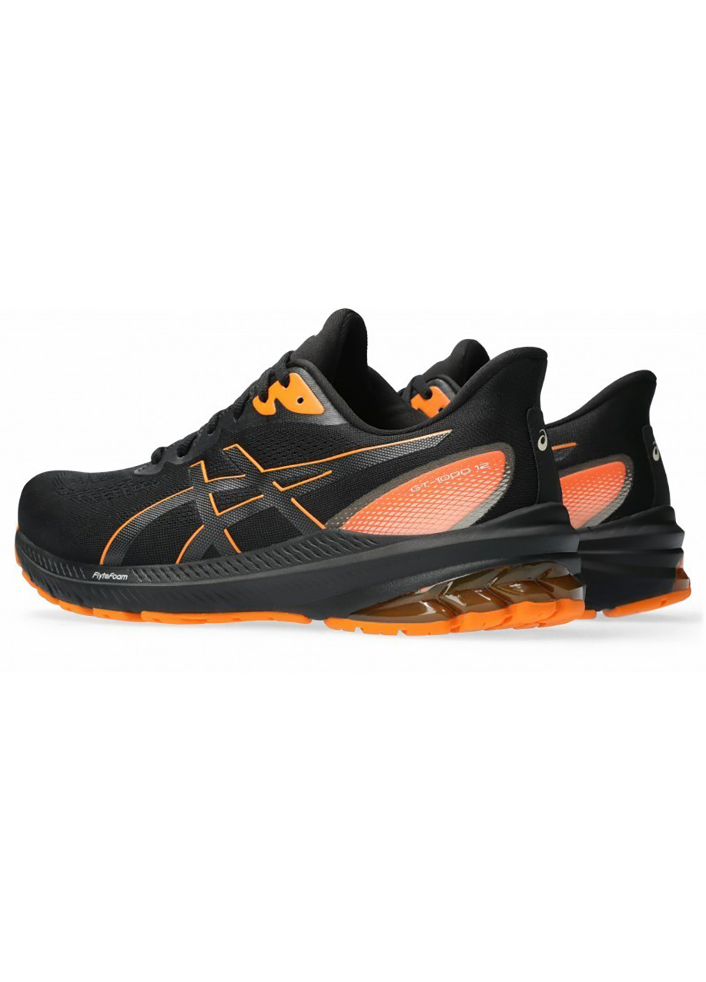 Цветные демисезонные мужские кроссовки gt-1000 12 gtx черный, оранжевый Asics