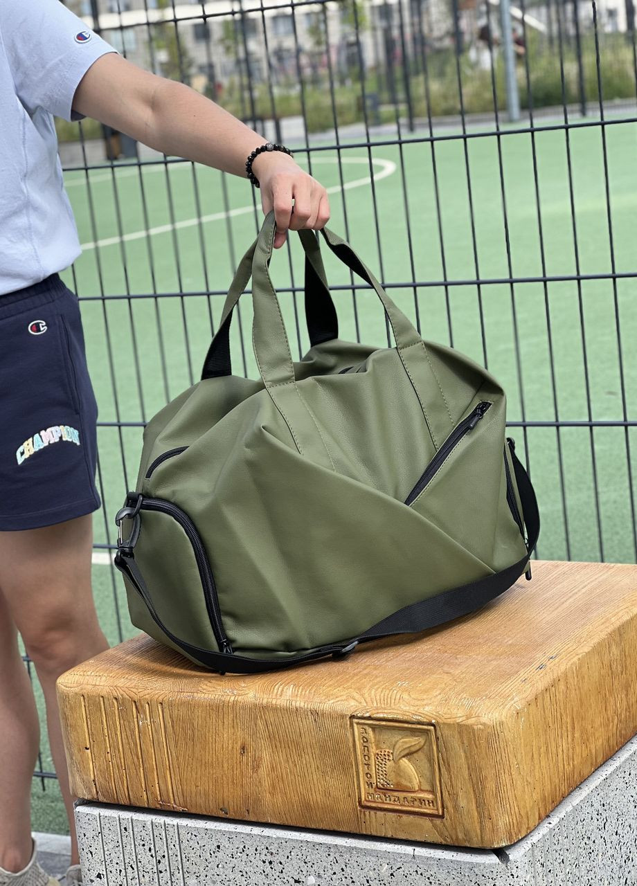 Женская стильная спортивная сумка с отделом для обуви 30L, цвет хаки No Brand x (262453924)