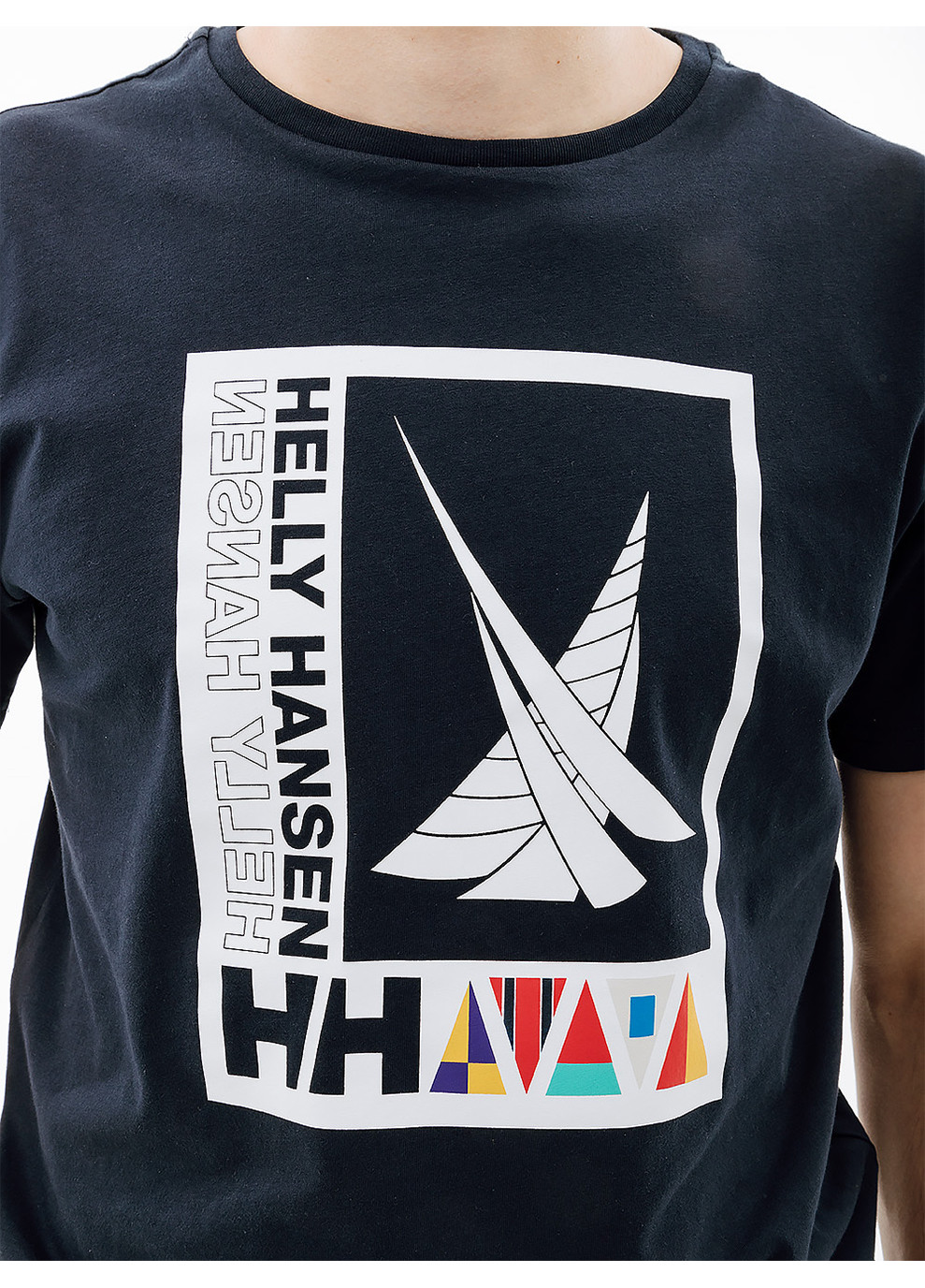 Синяя мужская футболка helly hansenhoreline t-shirt 2.0 синий Helly Hansen