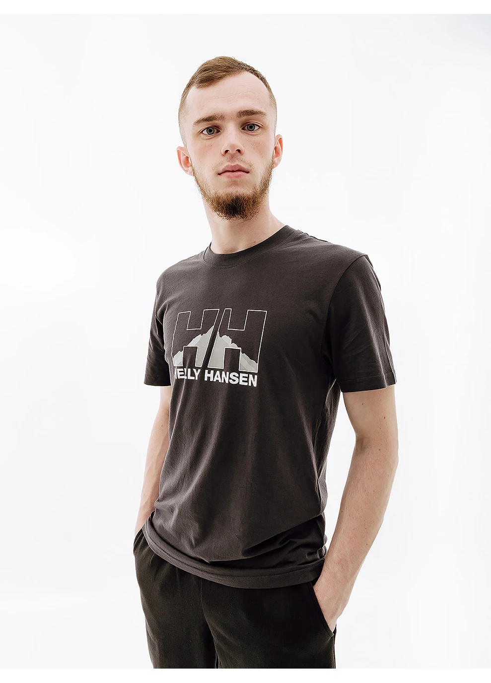 Сіра чоловіча футболка nord graphic t-shirt сірий Helly Hansen