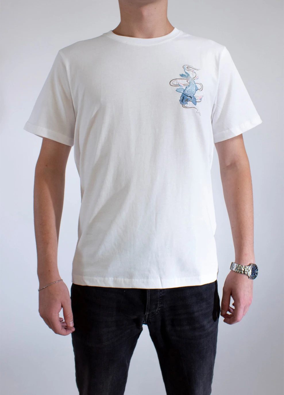 Комбинированная мужская футболка blueotus white No Brand