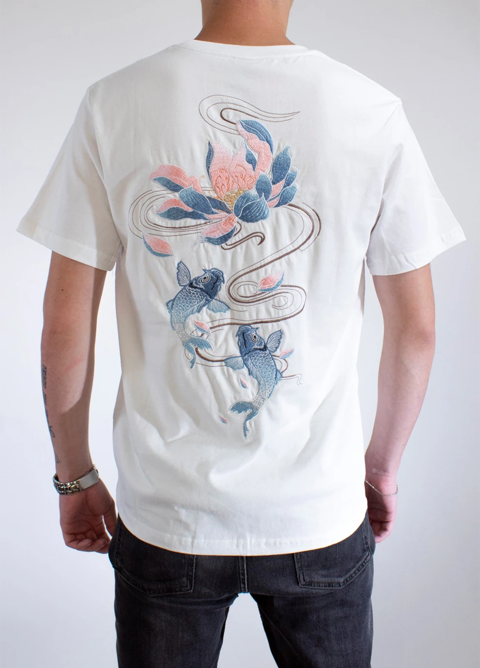 Комбинированная мужская футболка blueotus white No Brand