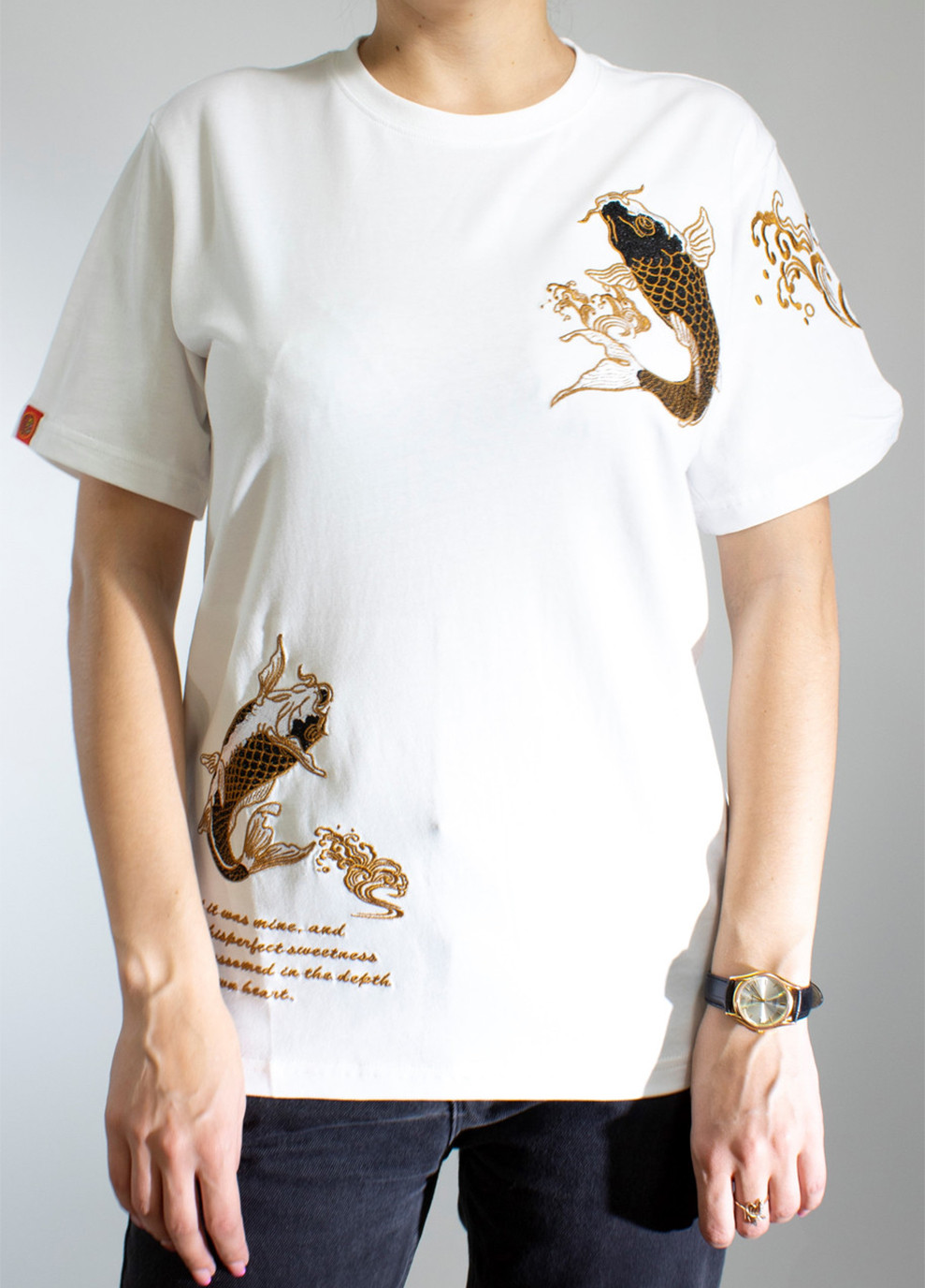Комбинированная мужская футболка carp poems white No Brand