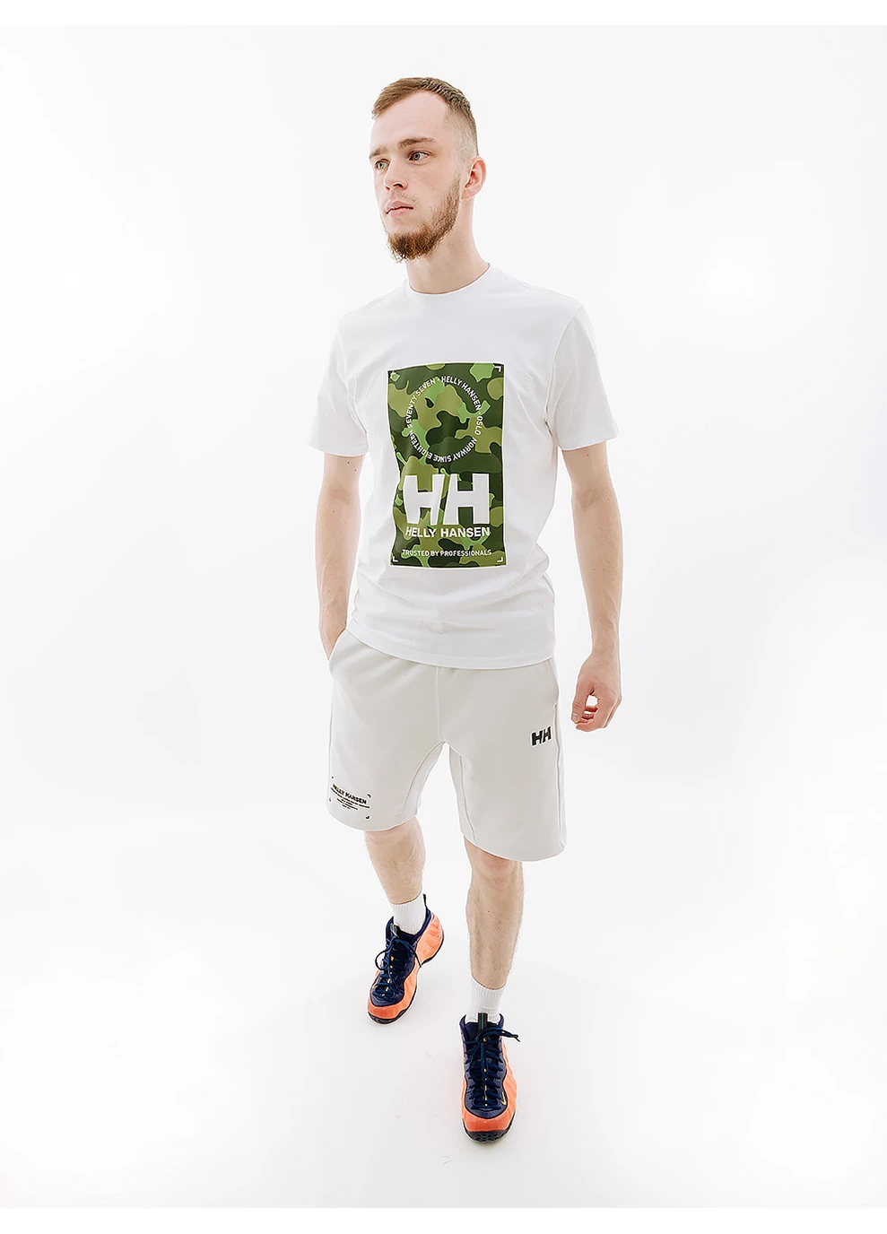 Белая мужская футболка helly hansenove cotton t-shirt белый Helly Hansen