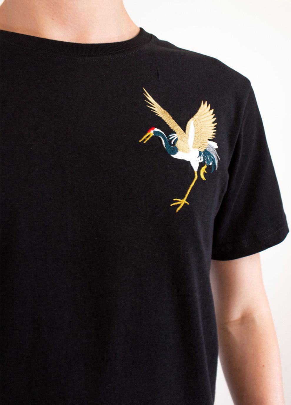 Комбинированная мужская футболка crane black No Brand