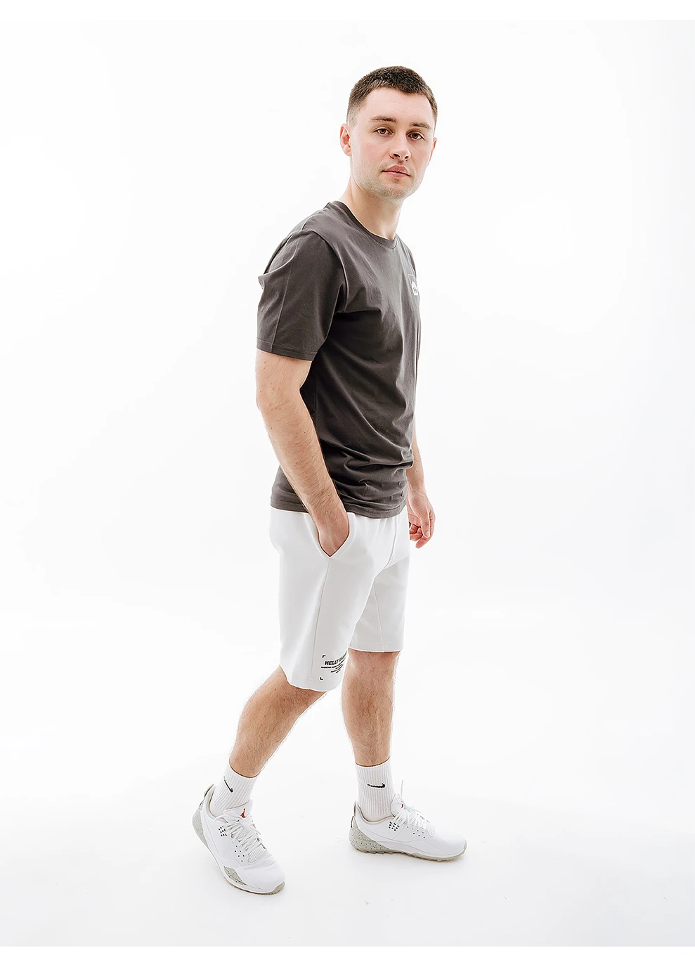 Серая мужская футболка nord graphic hh t-shirt серый Helly Hansen