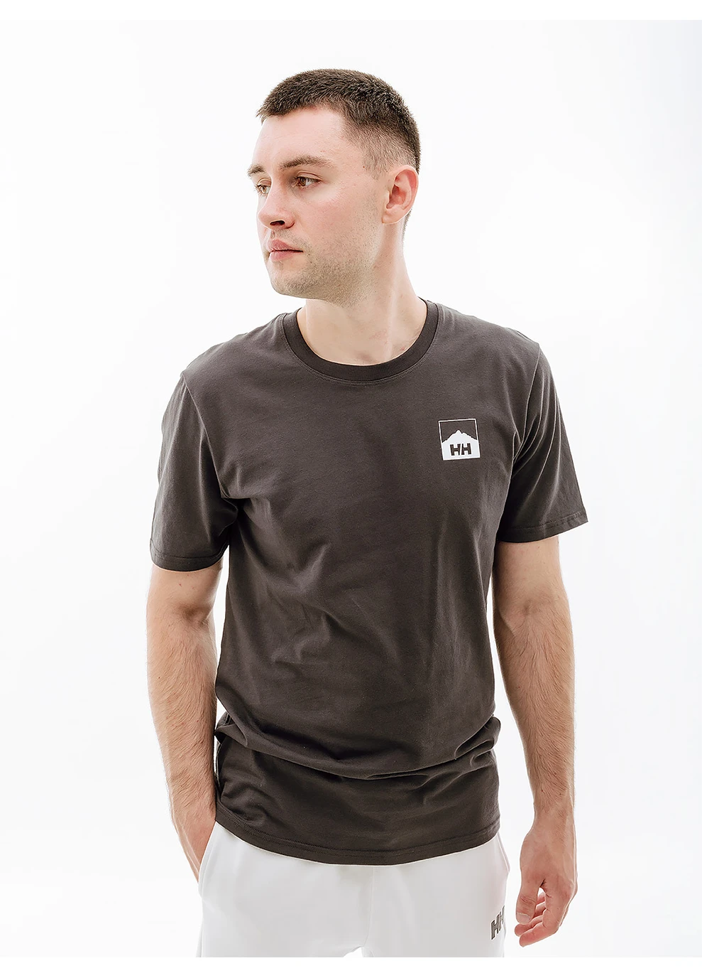 Серая мужская футболка nord graphic hh t-shirt серый Helly Hansen