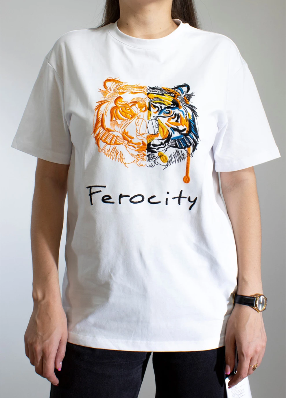 Комбінована чоловіча футболка wanding tiger white No Brand
