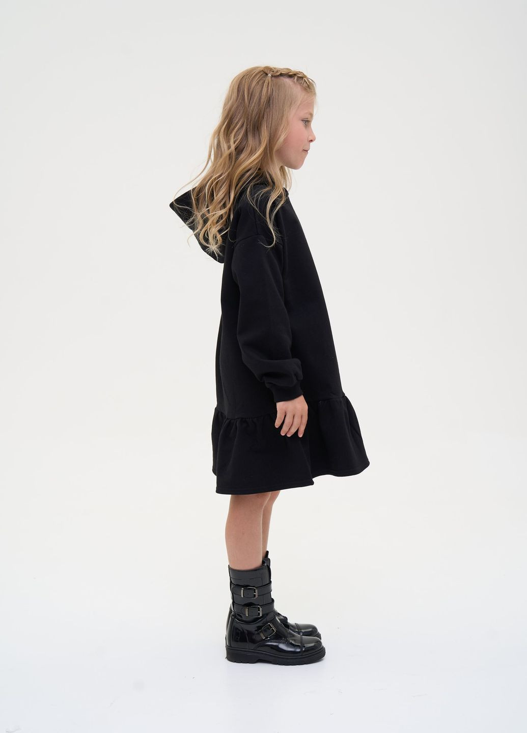 Чёрное теплое детские платье с капюшоном Yumster (262445405)