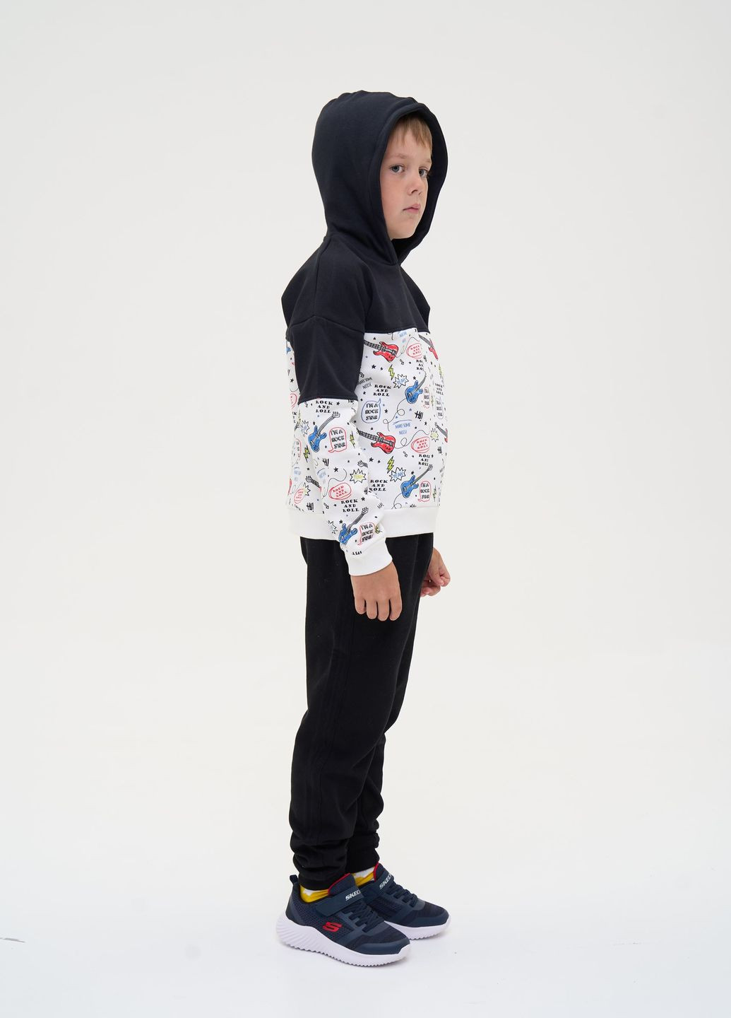 Спортивні штани для хлопчика чорні з резинками знизу Yumster (262445399)