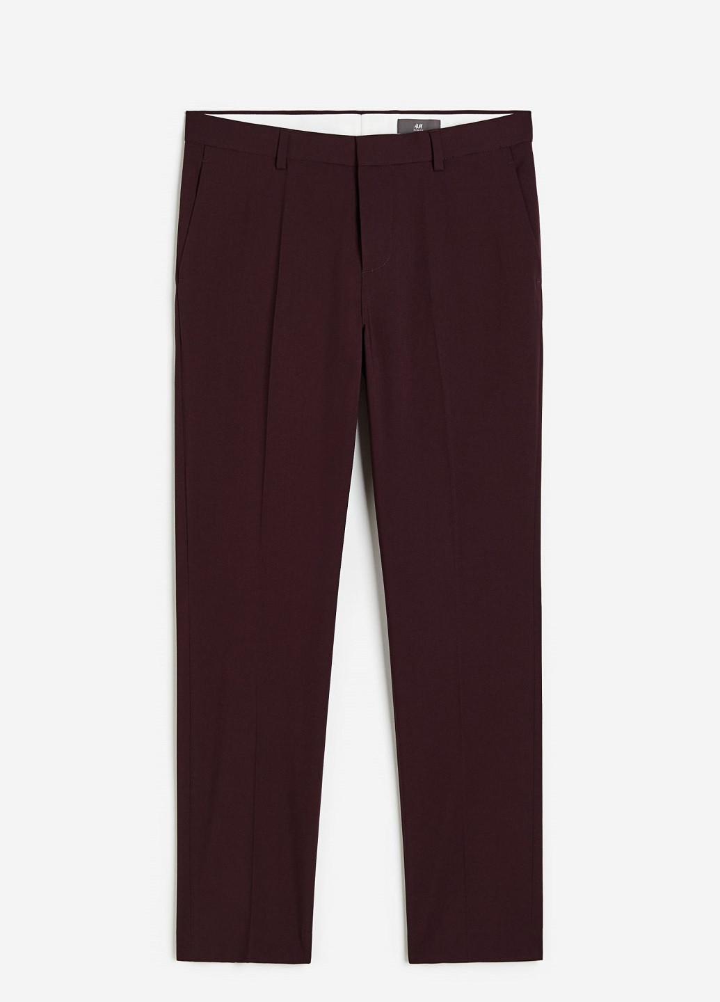 Бордовые классические демисезонные брюки H&M
