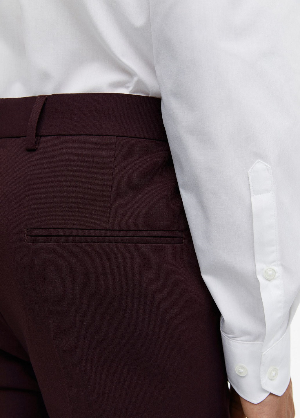 Бордовые классические демисезонные брюки H&M