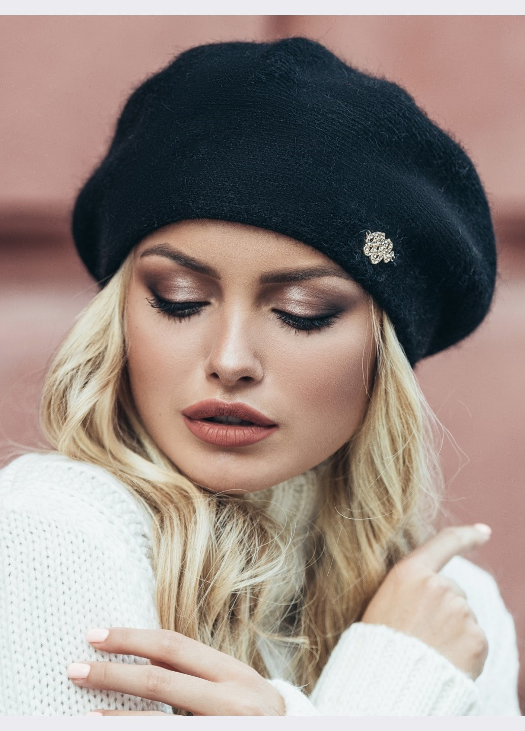 Чорний однотонний класичний берет Dressa (262448042)