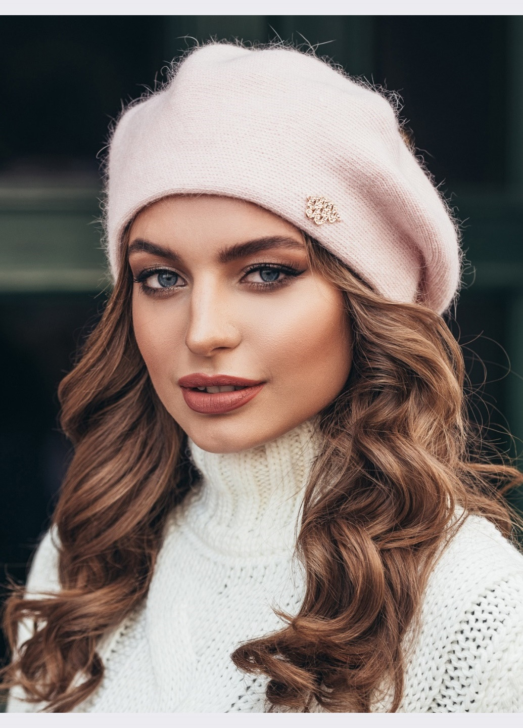 Рожевий однотонний класичний берет Dressa (262448088)