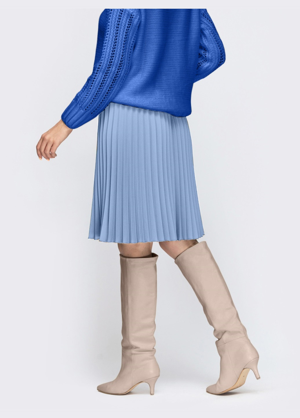 блакитна юбка-гофре до коліна Dressa (262448140)