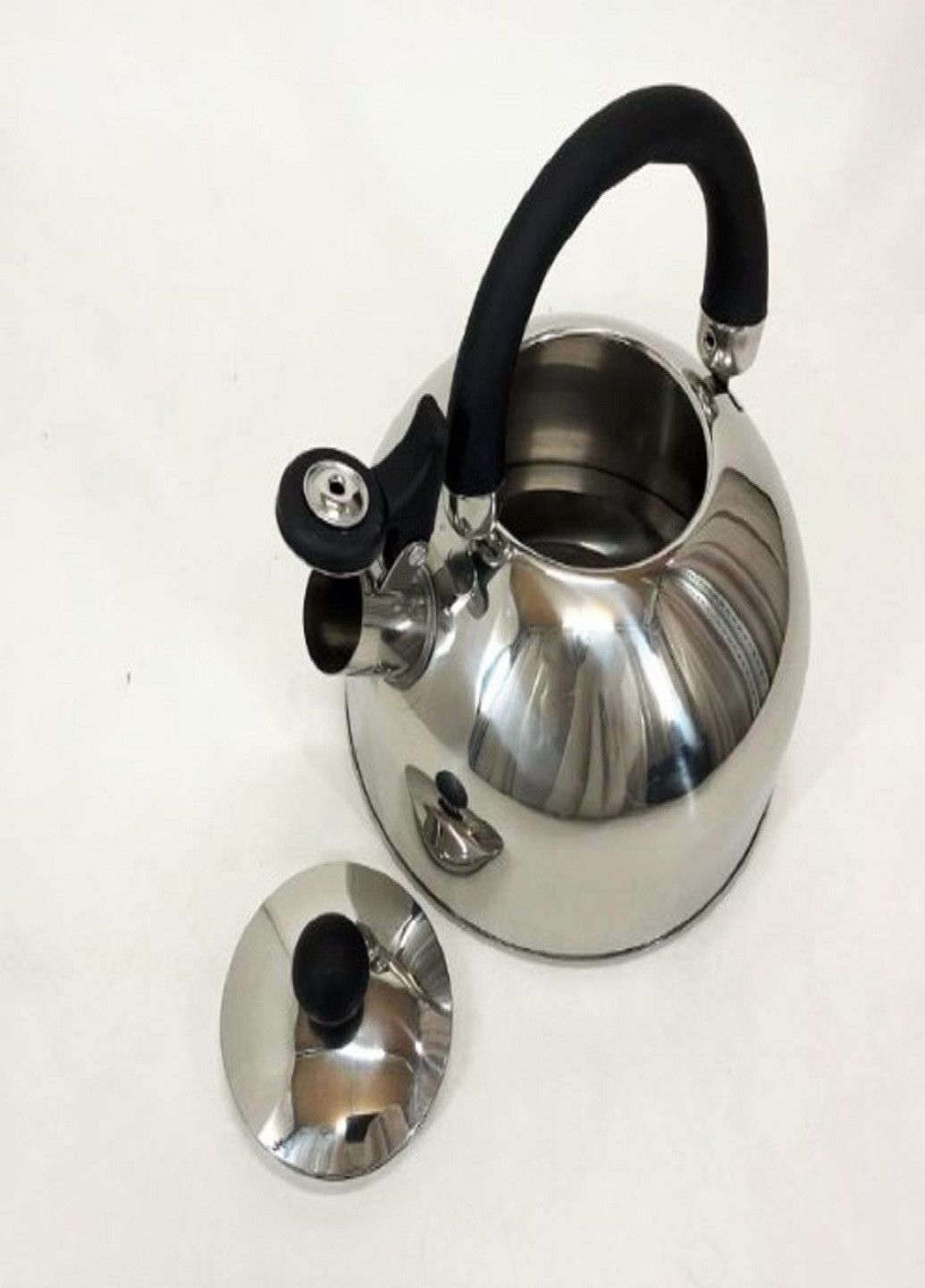 Чайник із свистком UN-5302 із нержавіючої сталі 2,5л чорний Unique (262454244)