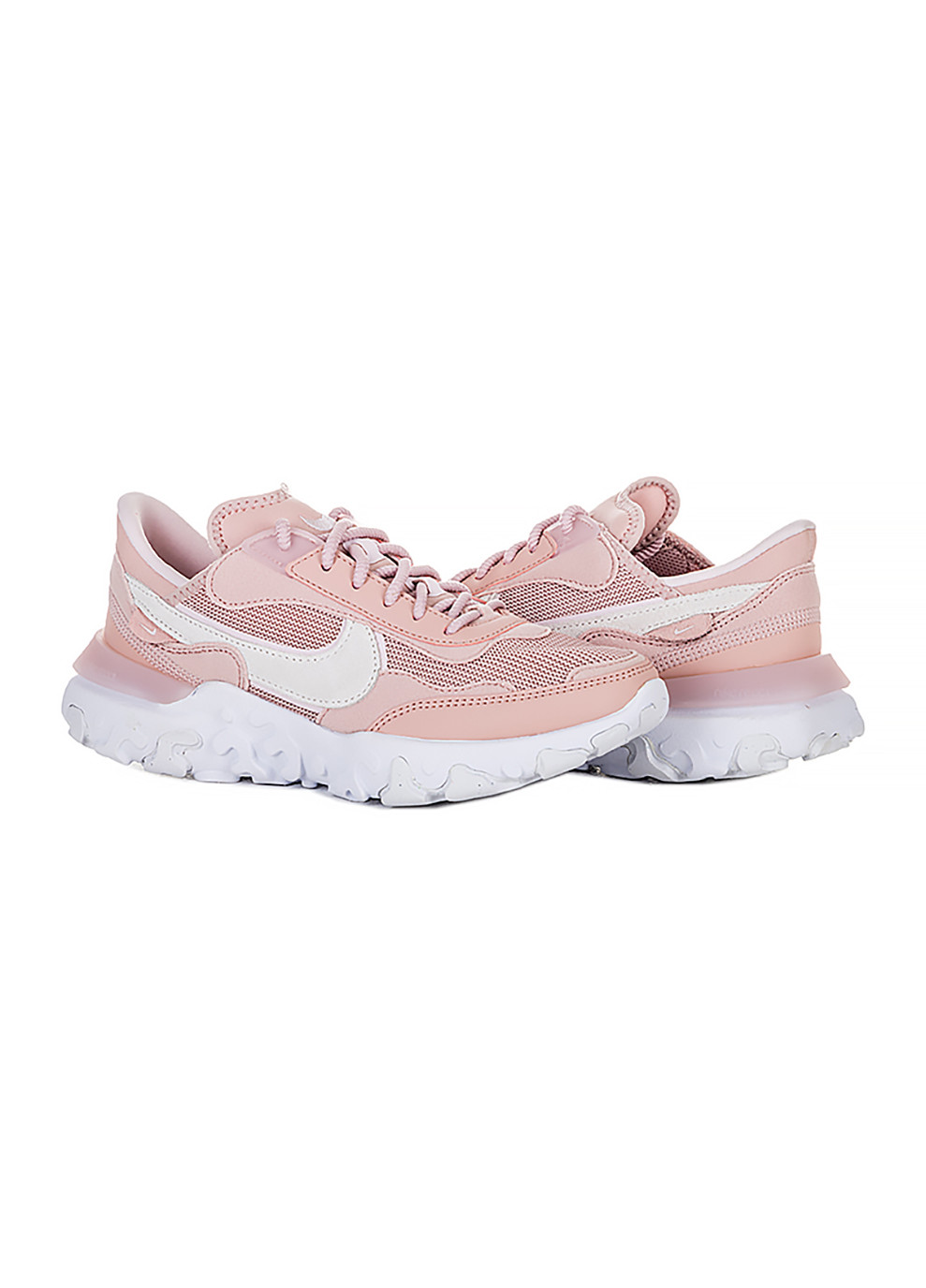Розовые демисезонные женские кроссовки react revision бежевый Nike