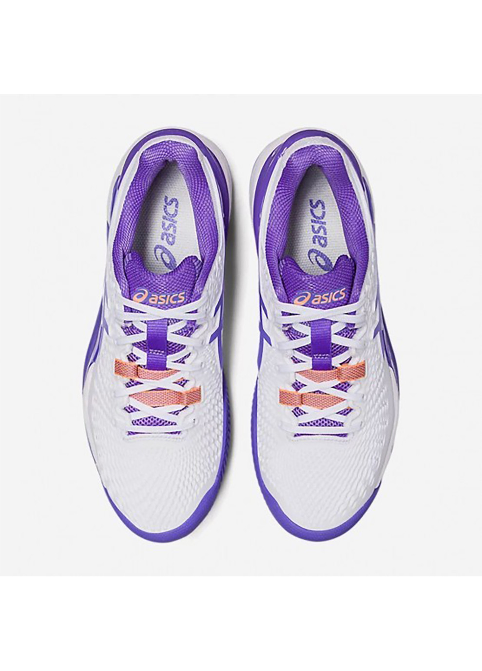 Цветные демисезонные женские кроссовки gel-resolution 9 clay белый/фиолетовый Asics