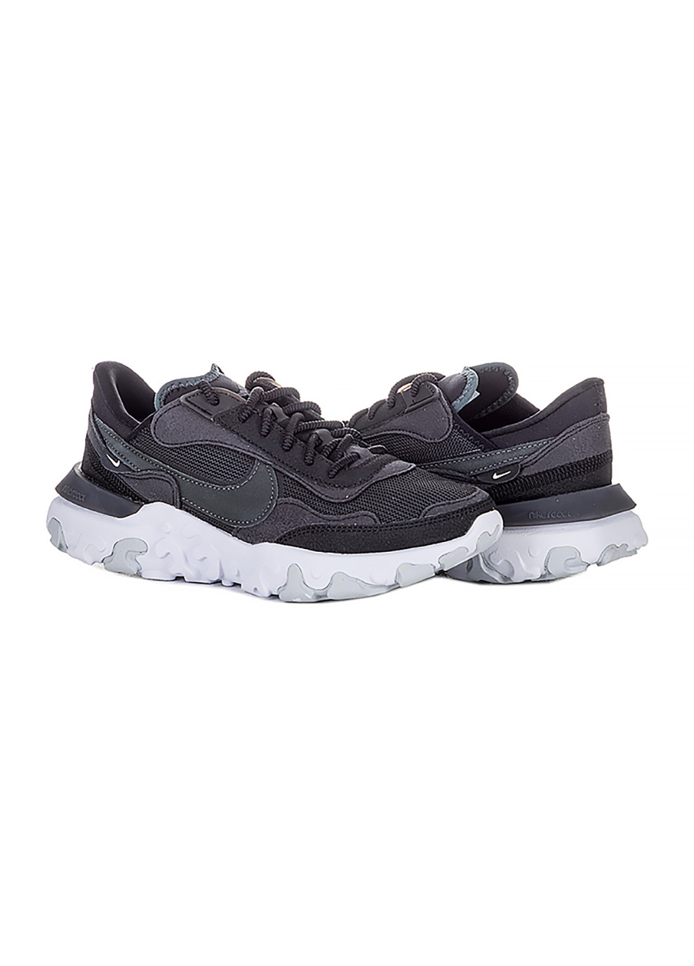 Темно-серые демисезонные женские кроссовки react r3vision черно-белый Nike
