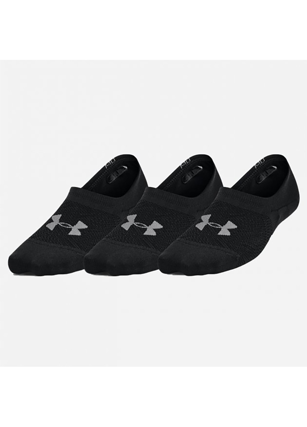 Чёрные носки ua breathe lite ultra low 3p черный 3 пары Under Armour однотонные (262450340)