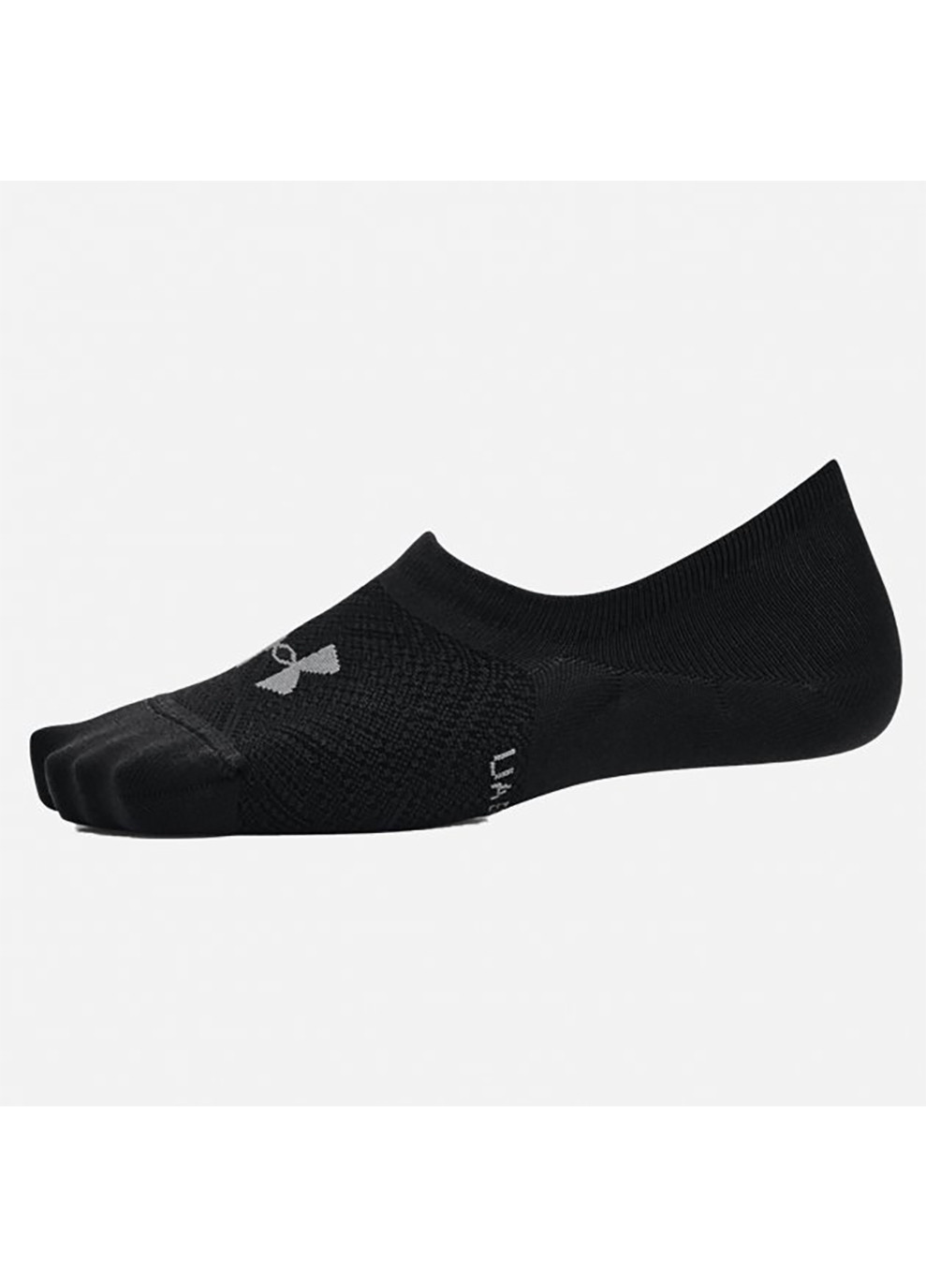 Чёрные носки ua breathe lite ultra low 3p черный 3 пары Under Armour однотонные (262450340)