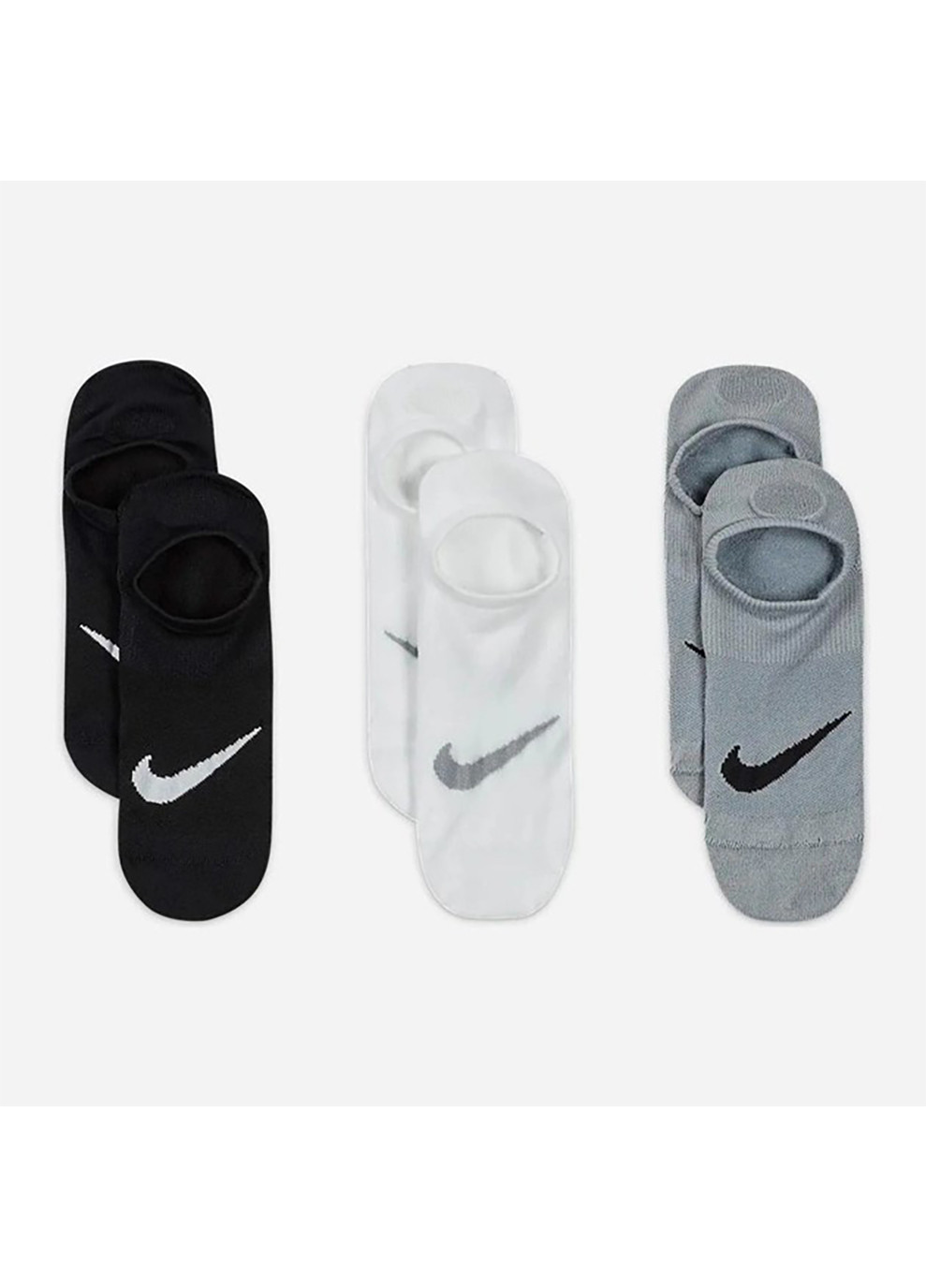 Жіночі Шкарпетки EVERYDAY PLUS LTWT FOOTIE чорний,білий,сірий Nike (262450731)