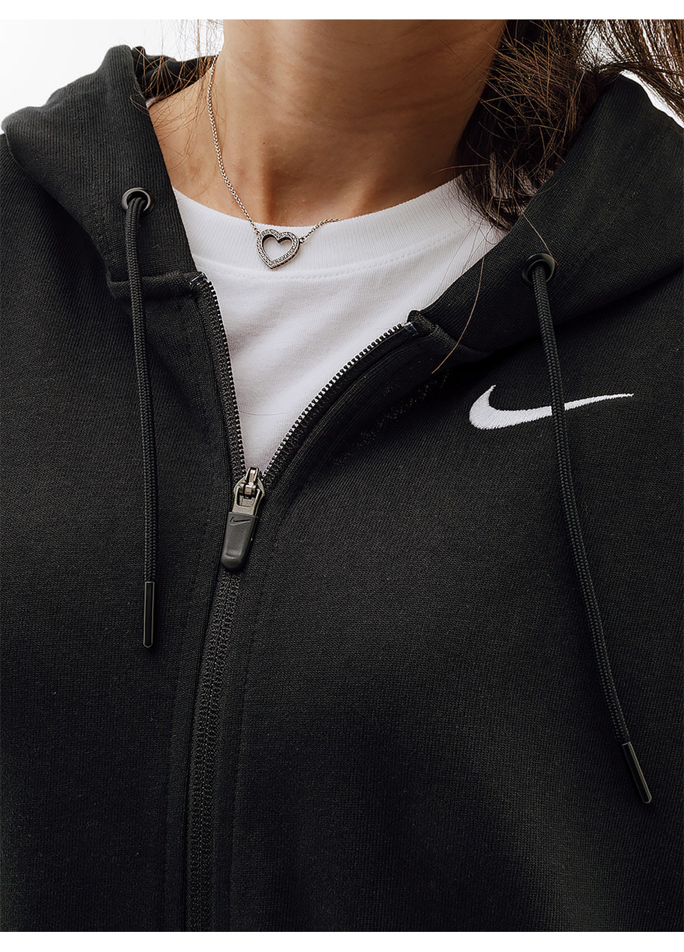 Женская Толстовка W NSW JRSY OS FZ HOODIE Черный Nike (260956722)