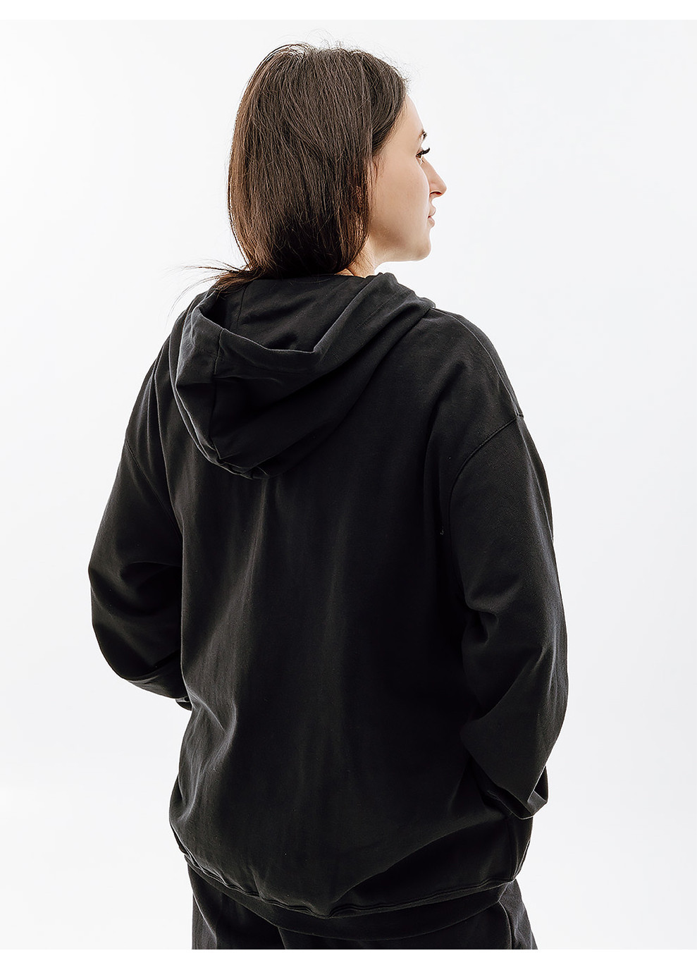 Женская Толстовка W NSW JRSY OS FZ HOODIE Черный Nike (260956722)