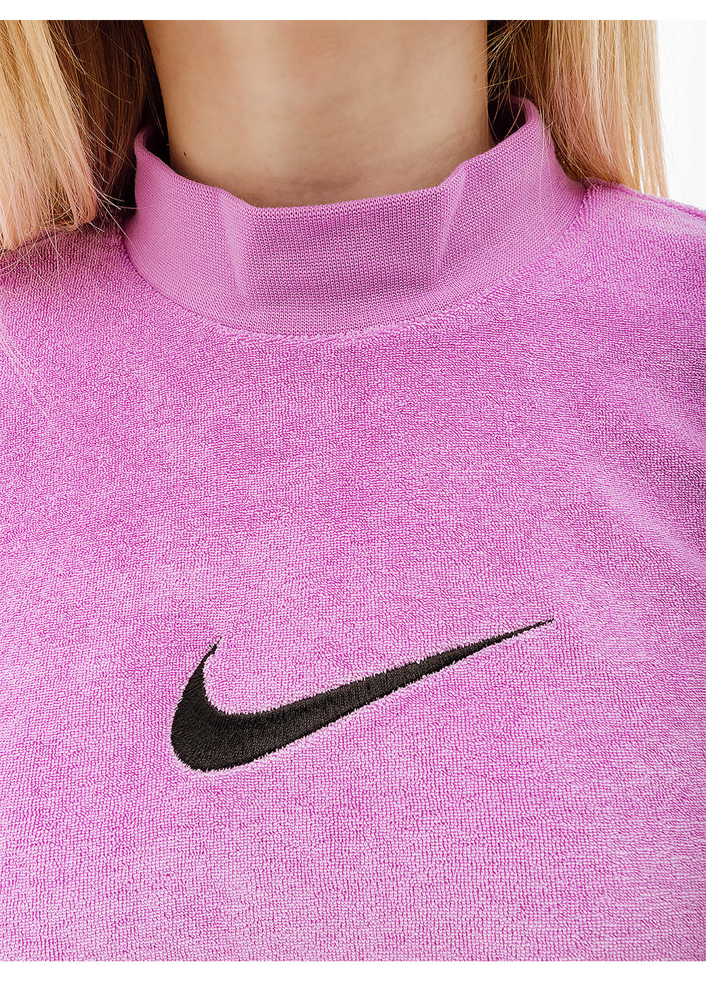 Фиолетовая демисезон женская футболка w nsw mock ss tee trry ms фиолетовый Nike