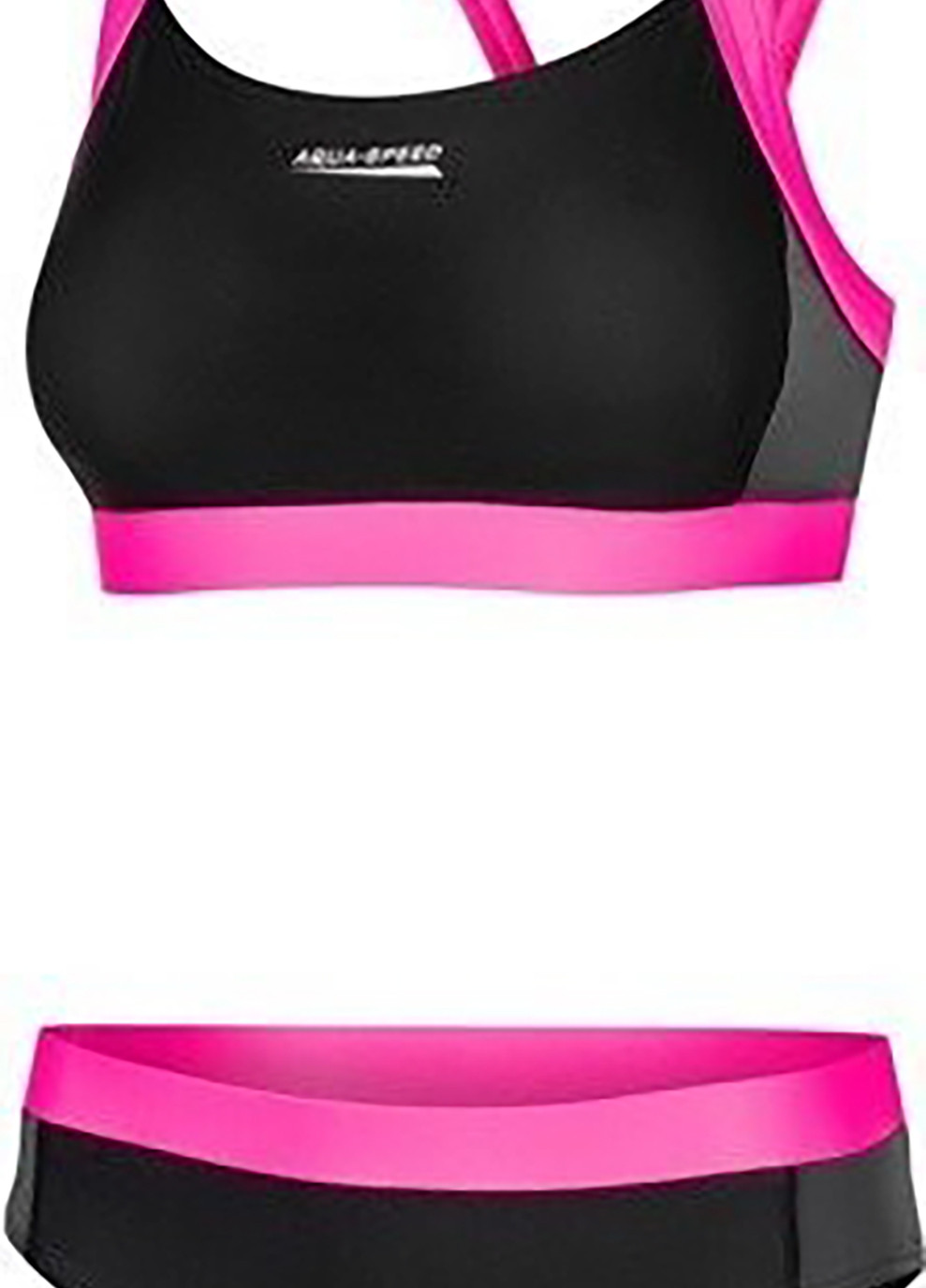 Комбинированный демисезонный купальник роздельный для женщин naomi 7108 черный, розовый жен Aqua Speed