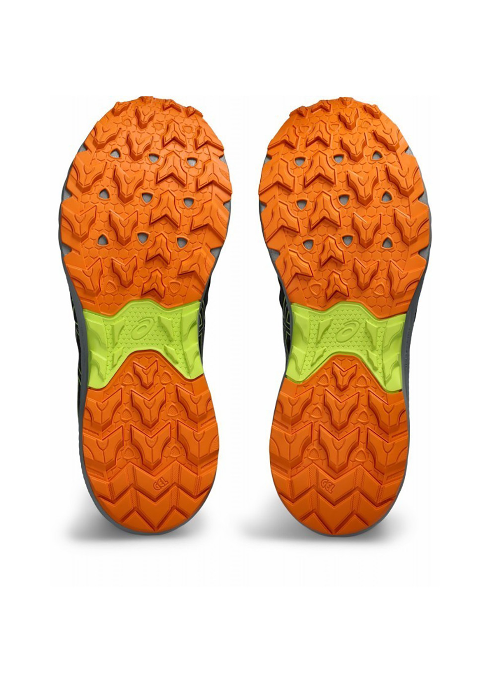 Цветные демисезонные мужские кроссовки gel-venture 9 waterproof серый, зеленый, оранжевый Asics