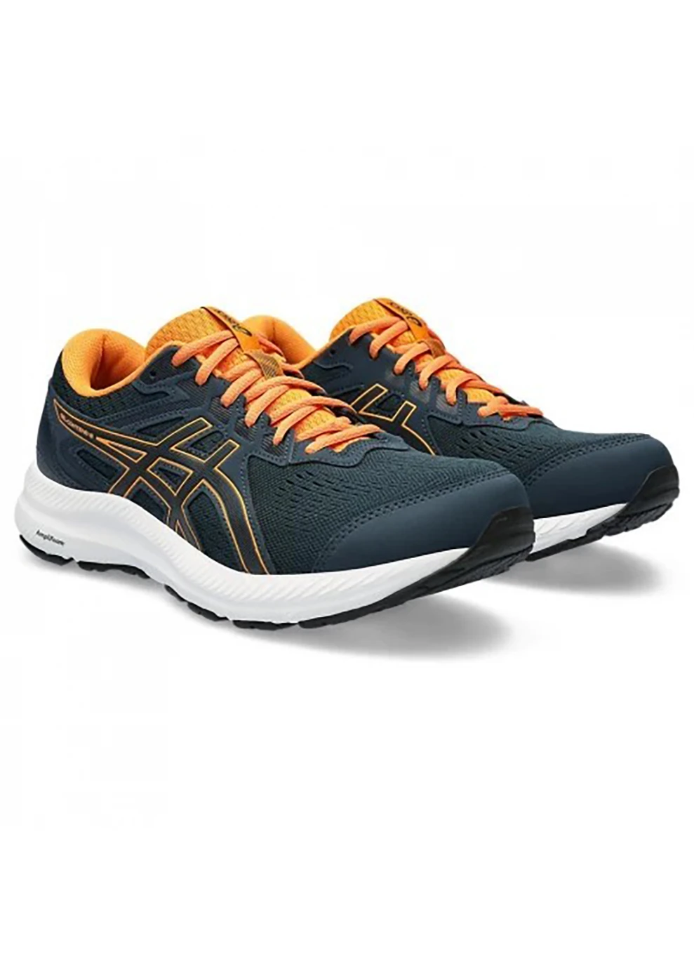 Цветные демисезонные мужские кроссовки gel-contend 8 синий,оранжевый Asics