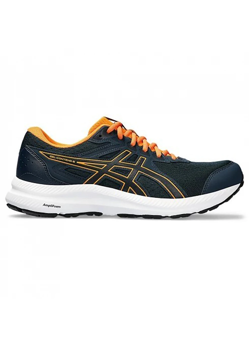 Цветные демисезонные мужские кроссовки gel-contend 8 синий,оранжевый Asics