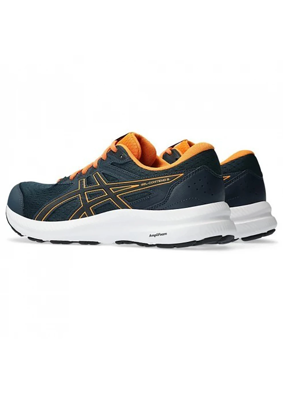 Цветные демисезонные мужские кроссовки gel-contend 8 синий,оранжевый Asics