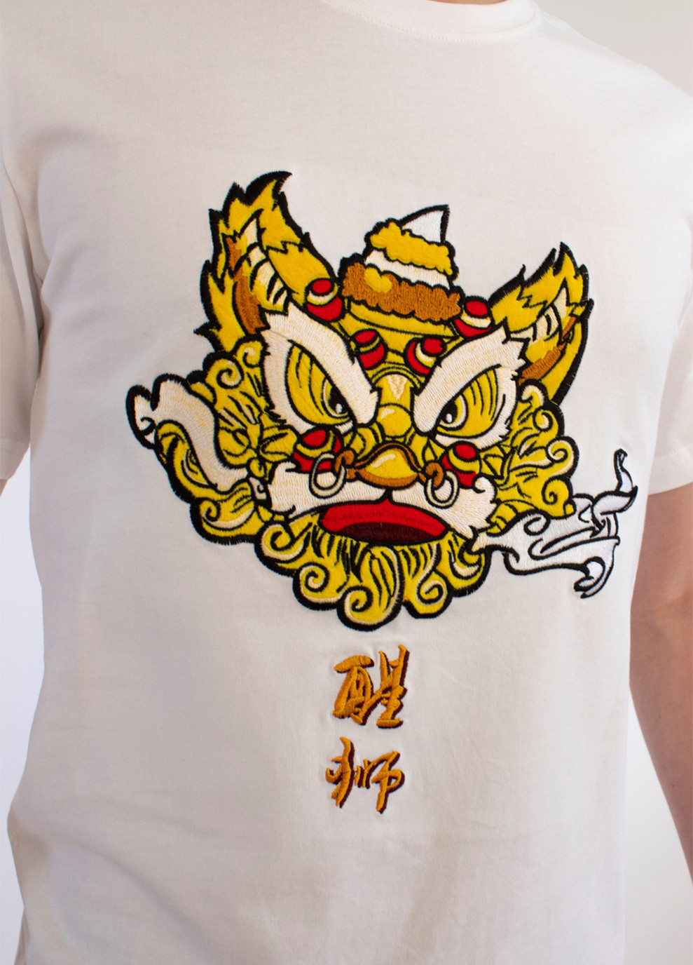 Комбінована чоловіча футболка golden dragon white No Brand
