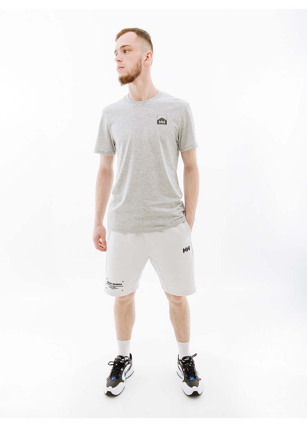 Сіра чоловіча футболка nord graphic hh t-shirt сірий Helly Hansen