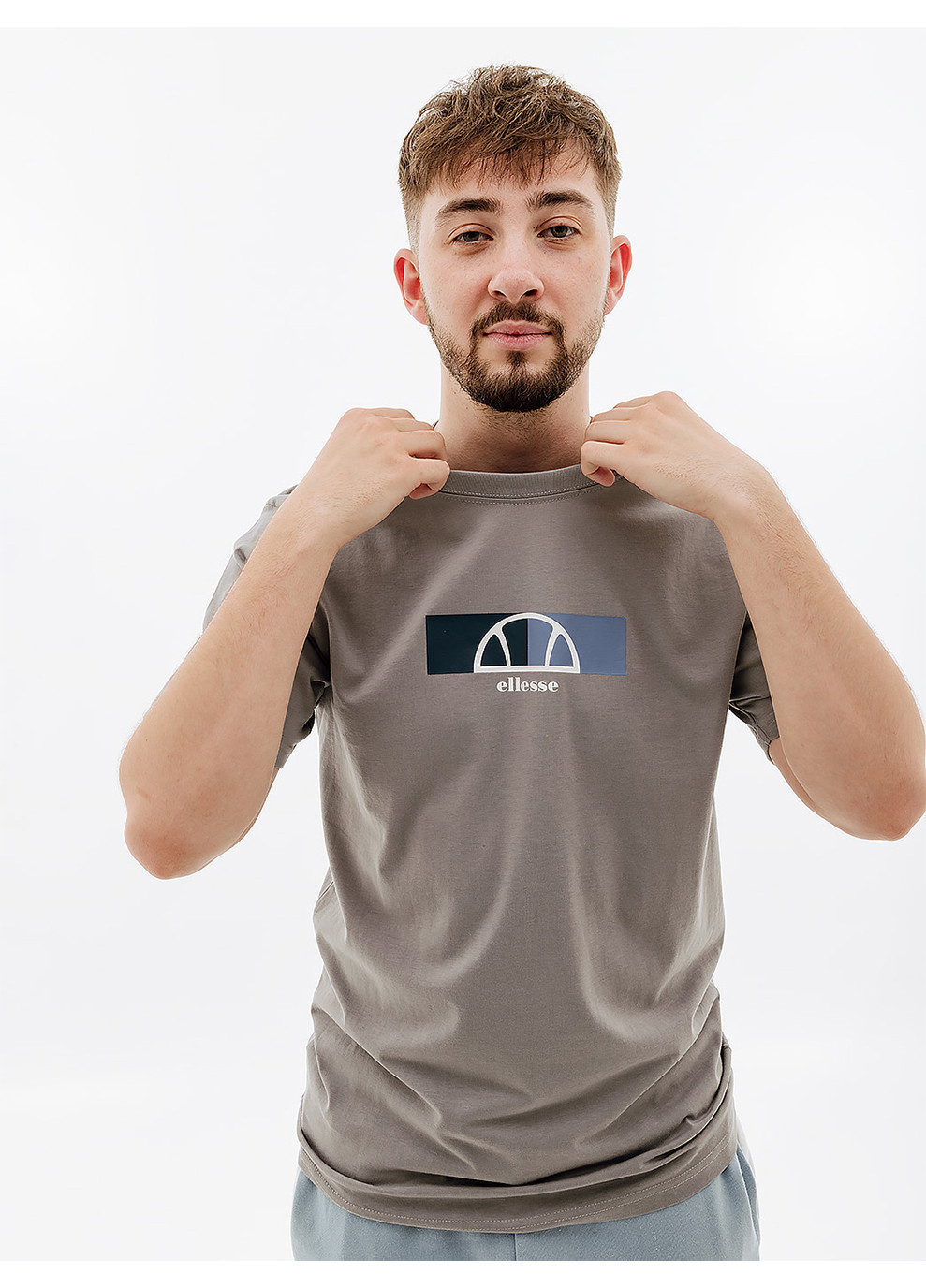 Серая мужская футболка visageo tee серый Ellesse