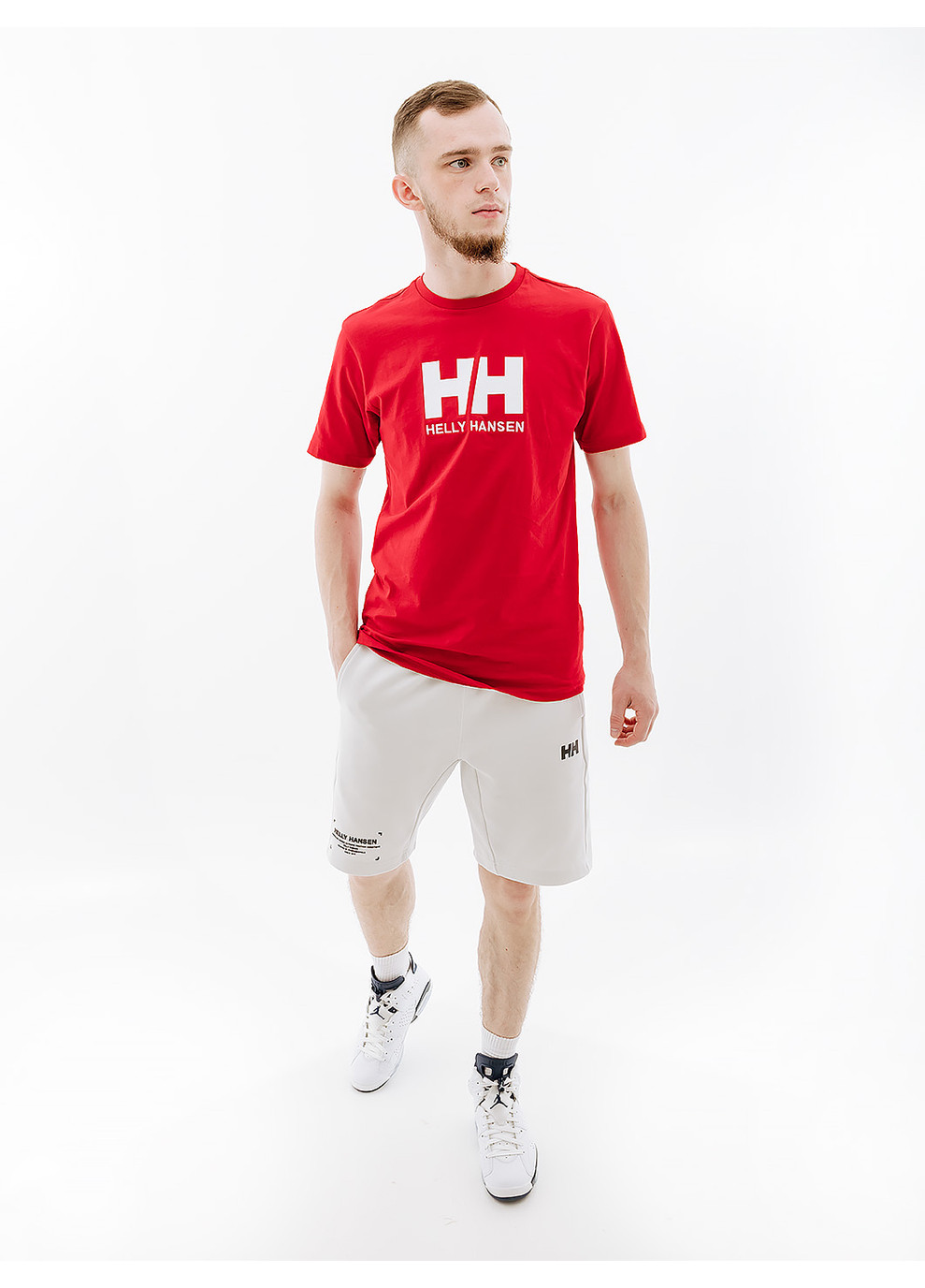 Красная мужская футболка hhogo t-shirt красный Helly Hansen
