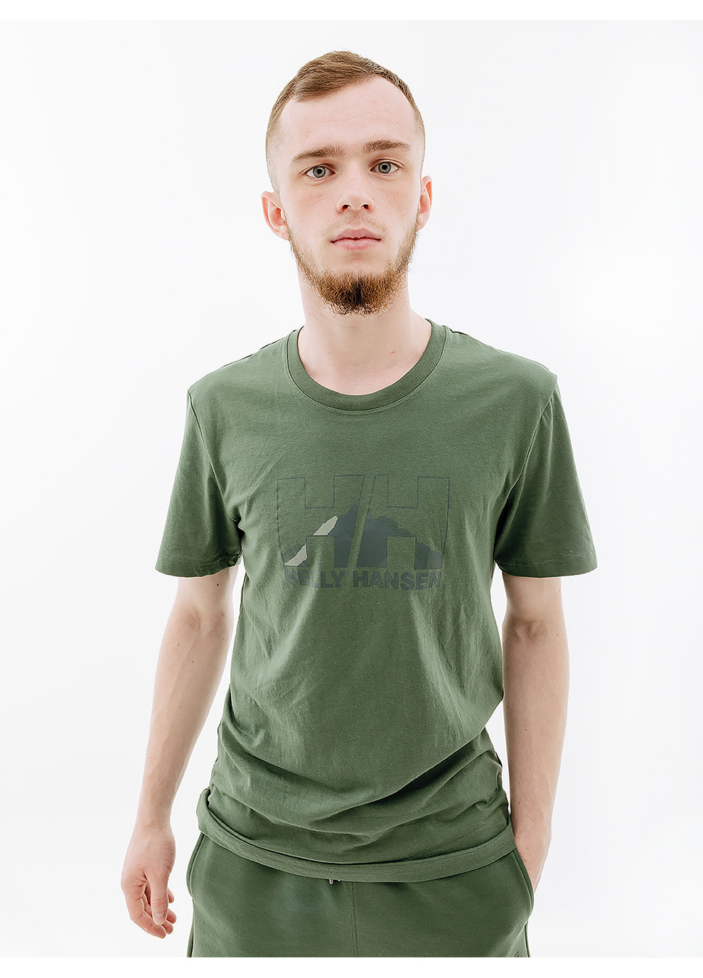 Зелена чоловіча футболка nord graphic t-shirt зелений Helly Hansen