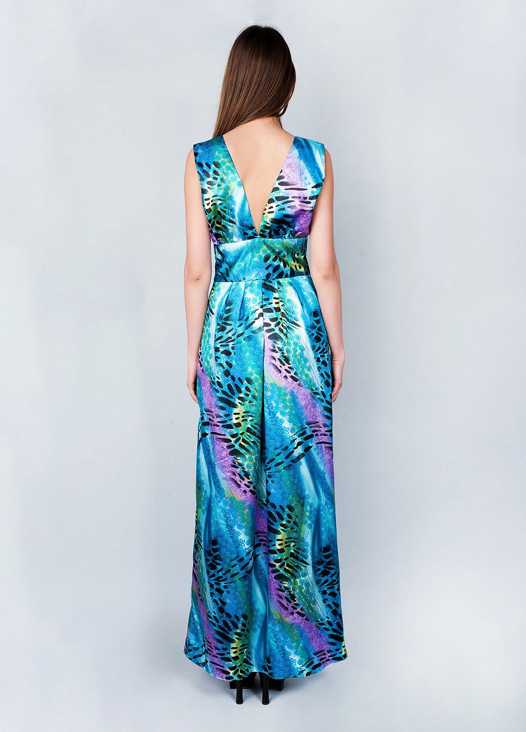 Блакитна кежуал сукня Meggi з абстрактним візерунком