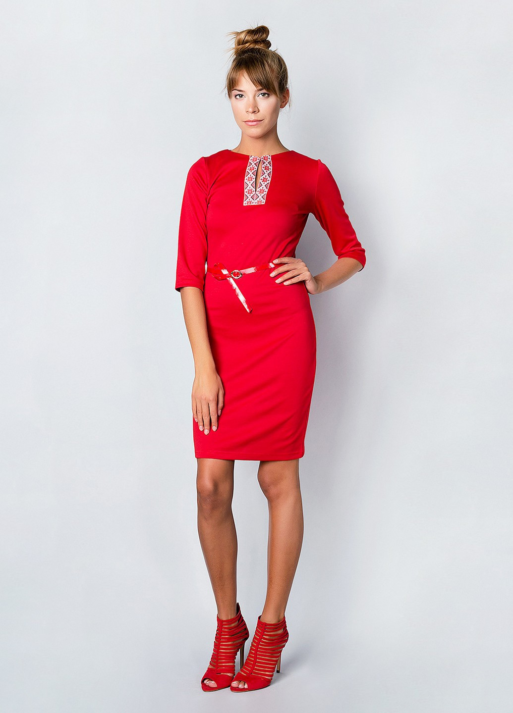 Червона кежуал сукня Meggi з орнаментом